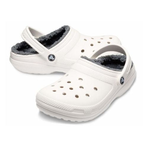 203591 classic lined clog white grey b