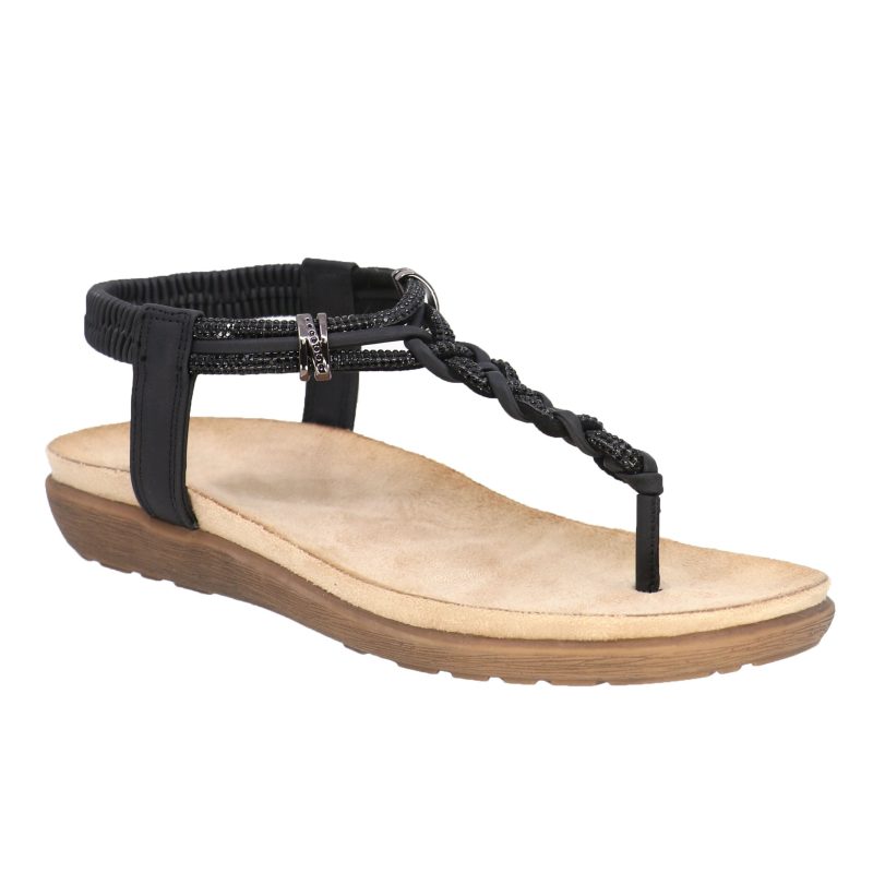 T24108 trisha braided sandal black b