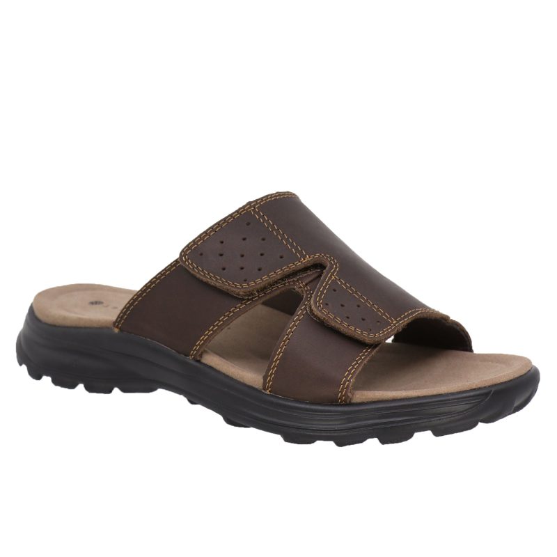 t24118 mens velcro sandal brown b